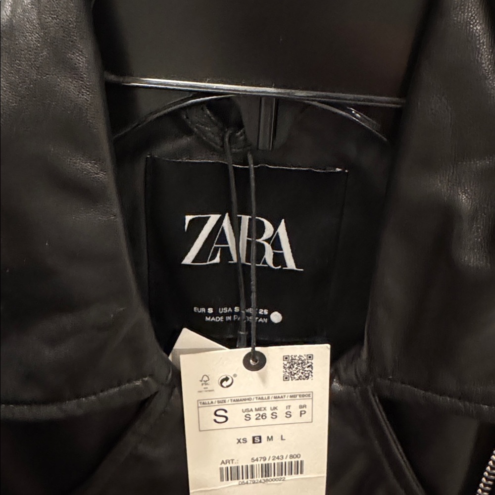 Zara 100% Leather Jacket NWT size XS - Picture 7 of 8